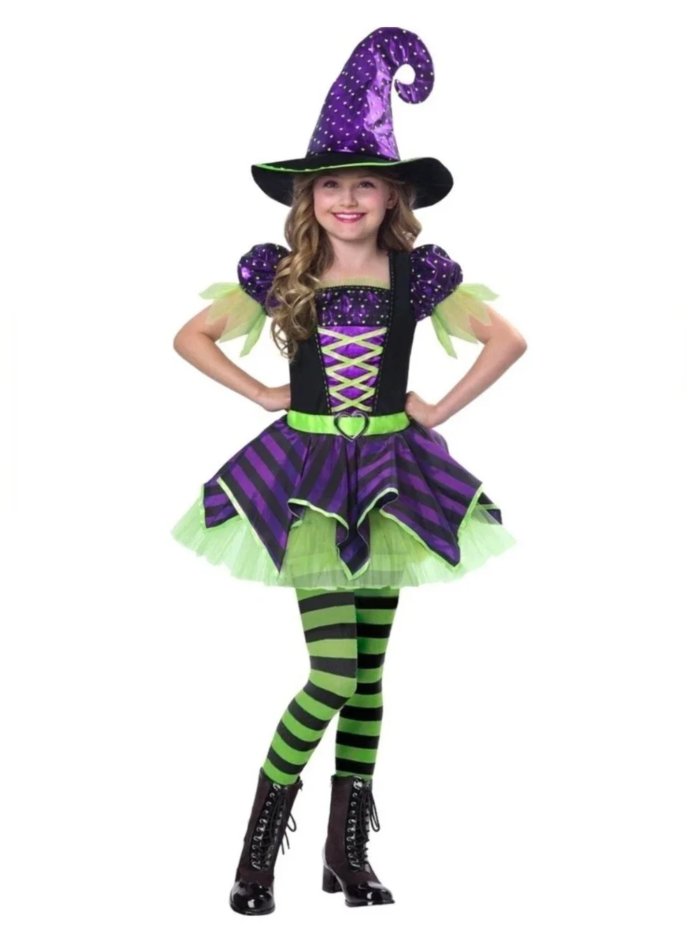Goodmark Costume Girls Size 8-10 Witch Halloween Dress Hat Pretty Potion Medium